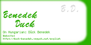 benedek duck business card